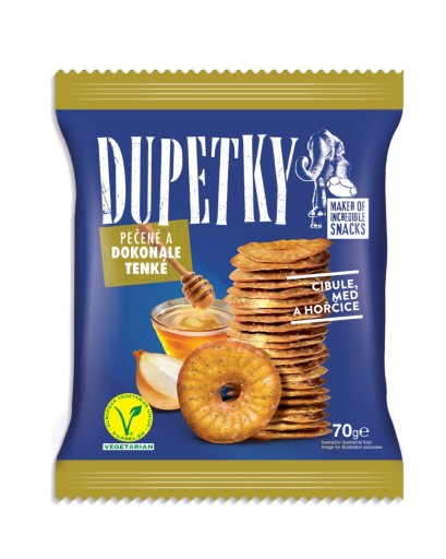 Dupetky plátky cibule, med, horčica 70g