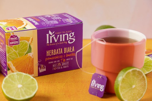 Biely pomarančový čaj s limetkou 20 šálok Irving