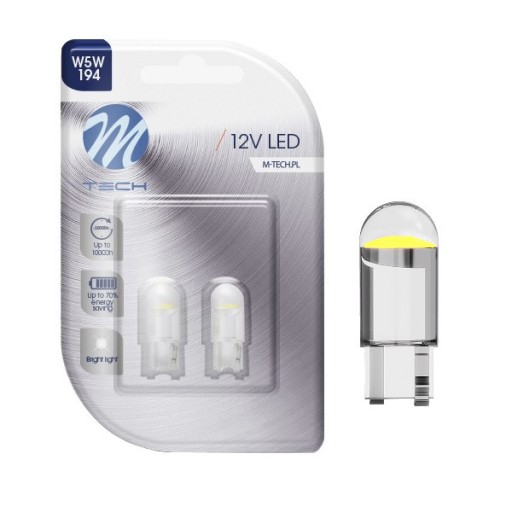 W5W T10 LED ŽIAROVKY COB DIODES 6000K STUDENÁ ŠOŠOVKA