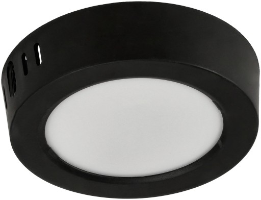 LED stropné svietidlo prisadené na povrch 6W 660lm neutrálna farba čierna okrúhle