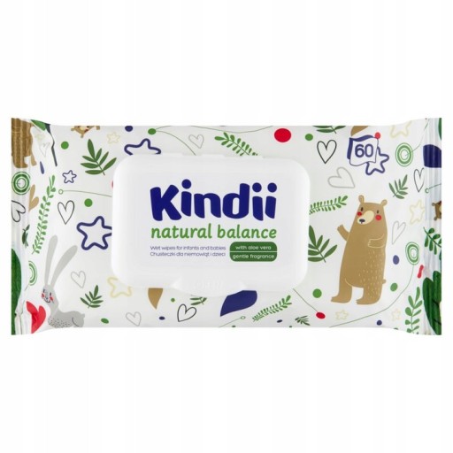 Kindii Natural Balance vlhčené obrúsky 1 x 60 ks.