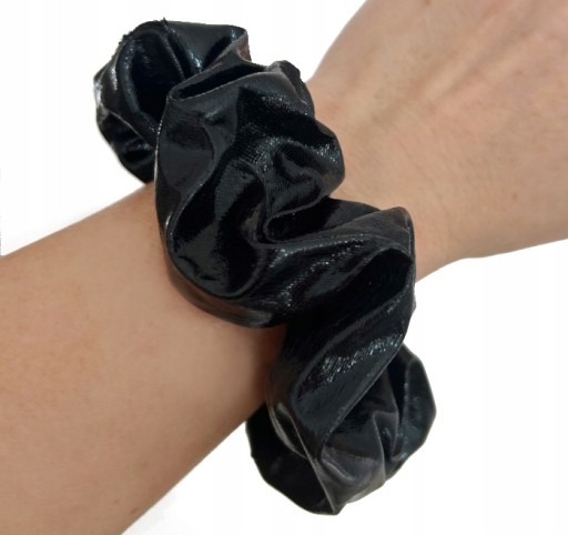 Gumička do vlasov FROTKA scrunchies, ČIERNA ZLATÁ, 2 kusy, METALICKÁ