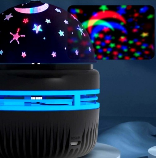 NOČNÁ LAMPA STARS PROJEKTOR OTOČNÁ LED LAMPA 360 PRE USB
