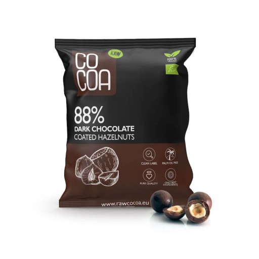 LÍSKOVÉ ORIEŠKY V HORKEJ ČOKOLÁDE 88% BIO 70 g - KAKA