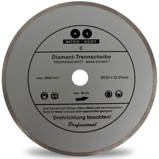 DIAMANTOVÝ DISK 230 x 22,2 KERAMICKÁ GLAZA GRES
