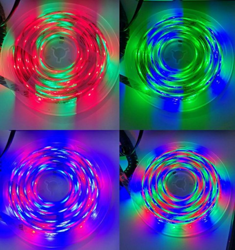 VODEODOLNÉ FAREBNÉ LED RGB LED PÁS VODEODOLNÉ SAMOLEPIACI 5m + DIAĽKOVÉ OVLÁDANIE