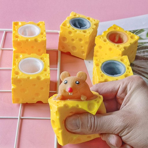 Gniotek myš v syre senzorická antistresová Squishy pop-up CHEESE