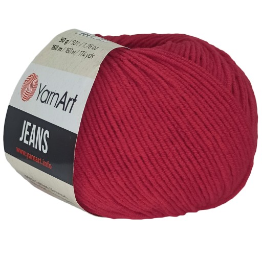 YARNART JEANS 51 tmavočervená priadza