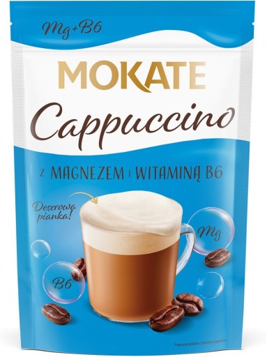 Kávový nápoj Kávové Cappuccino s penou Horčík + Vitamín B6 110g Mokate x2