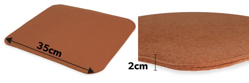VANKÚŠ NA KRESLO 35x35 Z DEKORATÍVNEHO Štvorcového PLSTI, HNEDÁ