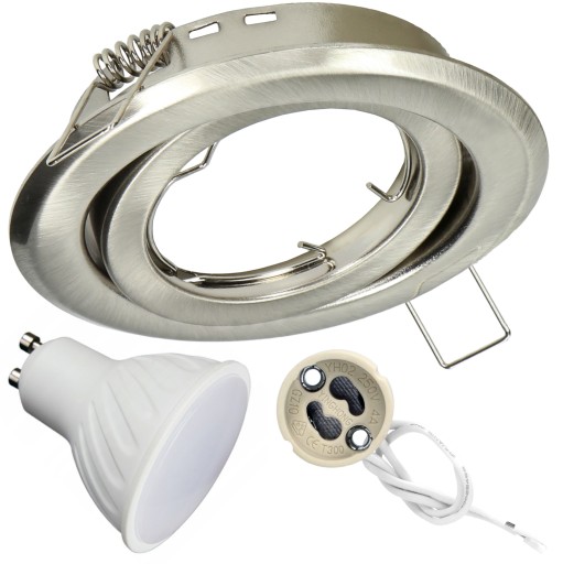 POHYBLIVÁ HALOGÉNOVÁ LAMPA + GU10 5W NEUTRÁLNA LED ŽIAROVKA 4000K + ZÁSUVKA