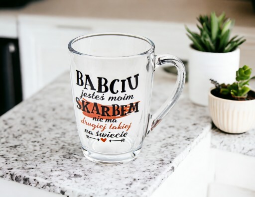 SKLENENÝ hrnček PRE BABKU, BABKU, STE MÔJ POKLAD KU DŇU MATIEK 300 ML