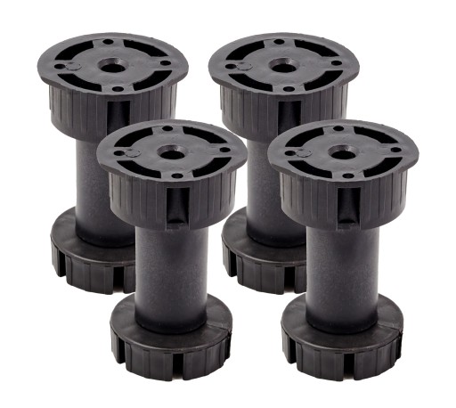 4 x ČIERNA NOŽKY KUCHYNSKÉHO NÁBYTKU V 100 MM
