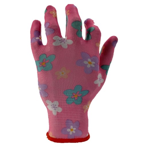 PLETENÉ OCHRANNÉ RUKAVICE RFLOWER veľkosť M KAT.1 REIS záhradné kvety 1 pár