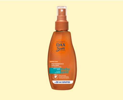 DAX SUN Turbo Gold sprej na opaľovanie na tvár a telo 200 ml