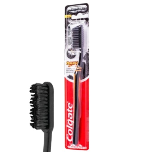 Stredná dvojčinná zubná kefka Colgate Charcoal