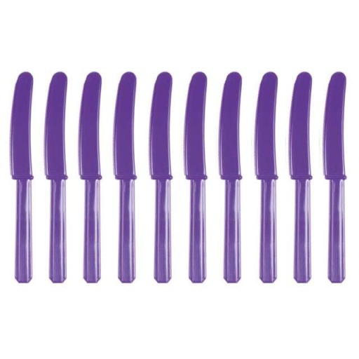 Jednorazové nože PURPLE plastový príbor x10