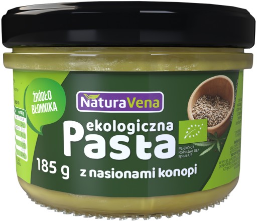 CÍCAROVÁ PASTA SO ŠPENÁTOM A BIO KONOPNÝMI SEMIENKAMI 185 g - NATURAVENA