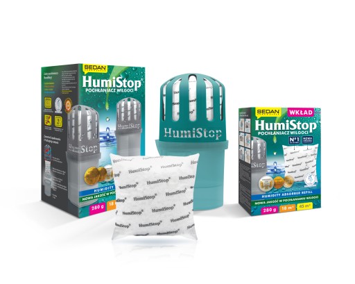 HumiStop absorbér vlhkosti, certifikát PZH, ORIGINÁL LESK s TYRKYSOVOU vložkou