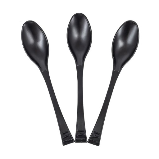 Plastová lyžička BLACK WAVE Opakovane použiteľný Servipack 40 ks!