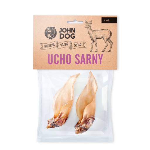 Lahôdka sušené hryzátko pre psa jelene ucho 2x JohnDog