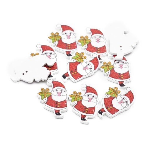 Drevené gombíky Santa Claus 33x23x2,5mm 10 ks