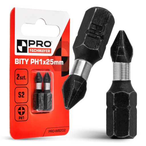Nárazový bit Nárazové bity PH1 25mm | Nárazový bit pre skrutkovač 2 ks.