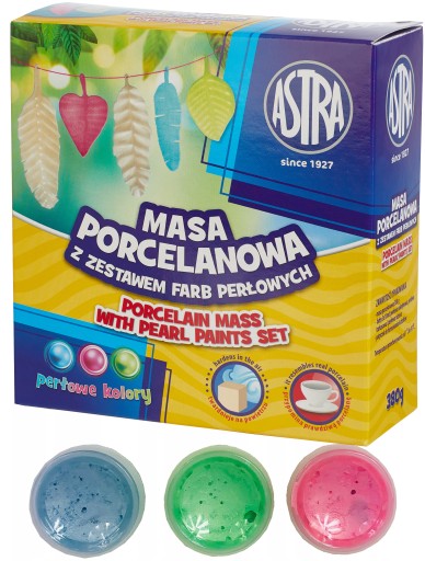 Astra PORCELÁNOVÁ HMOTA 380g + 3 PERLEŤOVÉ FARBY