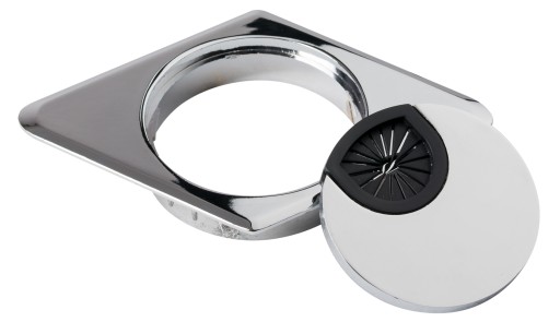 Káblová priechodka kosoštvorcová, priemer 60 mm, lesklý chróm - KD-60/K AMIX