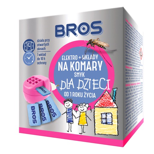 Elektrofumigátor pre komáre a muchy pre deti + NÁDOBKY (10 ks) BROS EFEKTÍVNE