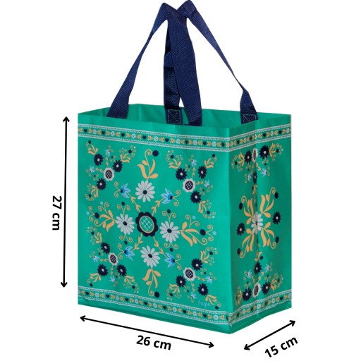 TAŠKY MINI série 25x15x27 _ FOLK Tyrkysová ako darček
