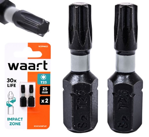 HROTY SKRUTKOVAČA T25 25 mm TORX NÁRAZOVÉ BITKY 2x