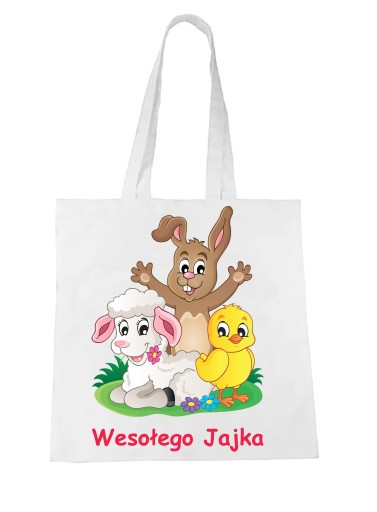 BIELA VEĽKONOČNÁ TAŠKA NA PLECI ZAJAC