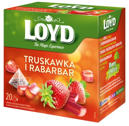 Ovocný čaj Jahoda Rebarbora Ovocný výkon teplý a studený LOYD 20 t.