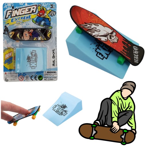 Fingerboard mini Finger skateboard + rampa