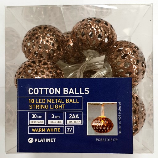 Lampičky COTTON BALLS, 10 ks LED guľôčky, 3 cm