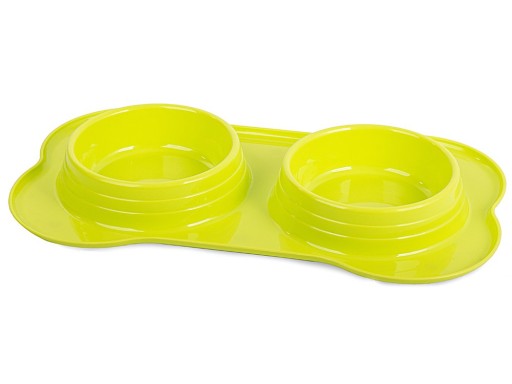 Dvojitá miska na krmivo pre psov a mačky, 0,4 l x 2