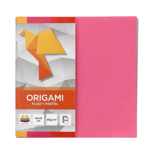 Origami 10x10 fluo a pastel 100 listov