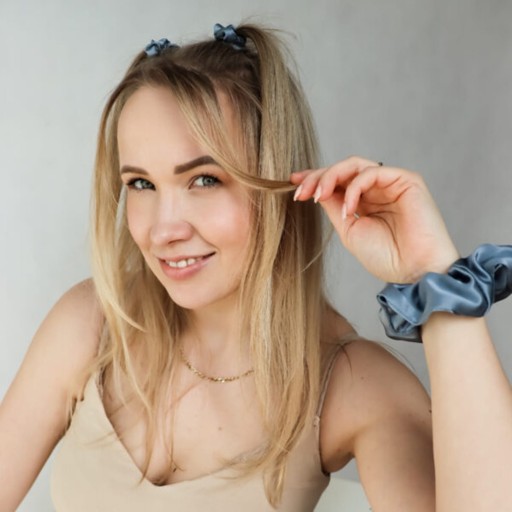 Modrá Mini-Mini hodvábna gumička - Milousio