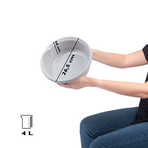 MISKA PLASTOVÁ 4L, okrúhla PAVEL, SIVÁ