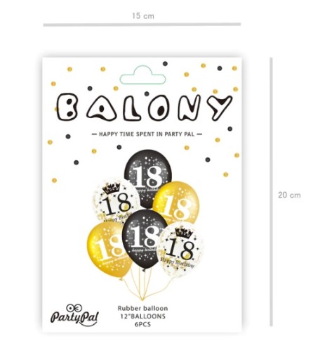 LATEXOVÉ BALÓNY 18. NARODENINY S SÚPRAVOU KONFETÍ