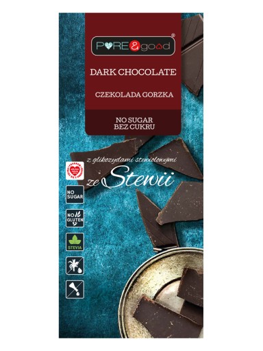Horká čokoláda BEZ CUKRU, BEZ LEPKU 100g Pure&Good
