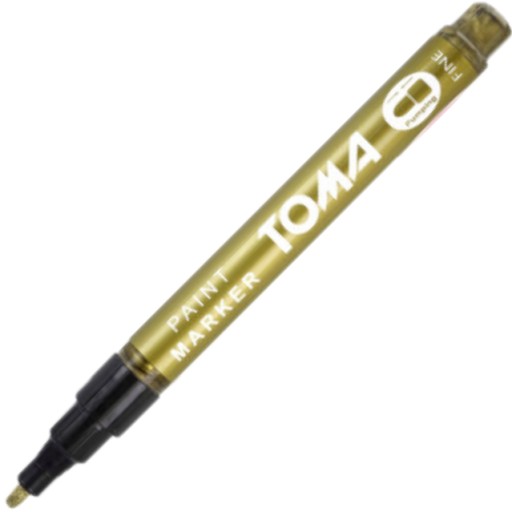 Olejový MARKER permanentný vodeodolný nezmazateľný 1,5mm TOMA zlatý