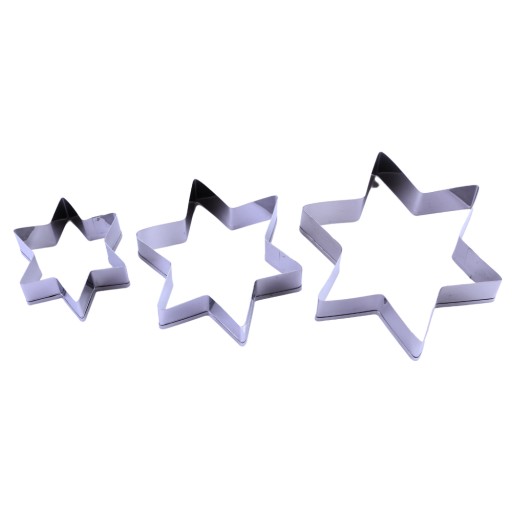 FORMA NA COOKIE MOLD STAR CUTTER FORMA NA VYPRAŽOVANIE VAJÍČKA, OCEL, 3 kusy