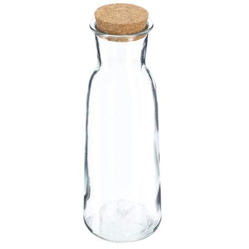 KARAFA SKLENENÁ KONVIČKA NA VODU 1000ml 1 LITER VODY VÍNNE NÁPOJE KOR.