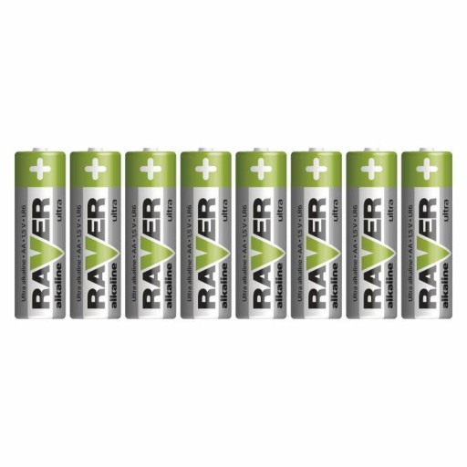 8x alkalická batéria RAVER EMOS AA R6 1,2V