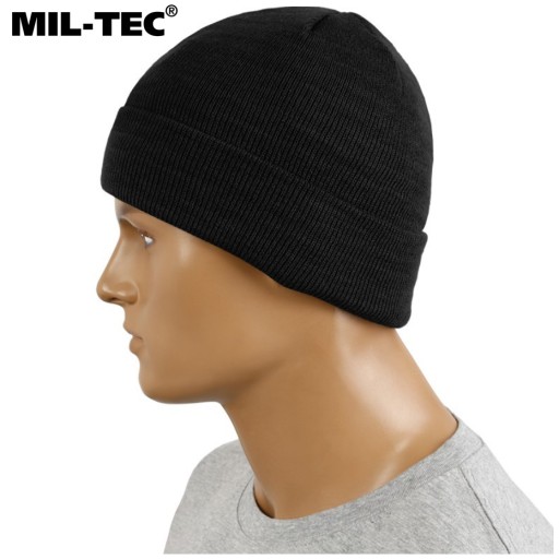 MIL-TEC ZIMNÁ ČIAPKA POLYACRYL TEPLÁ šiltovka ČIERNA