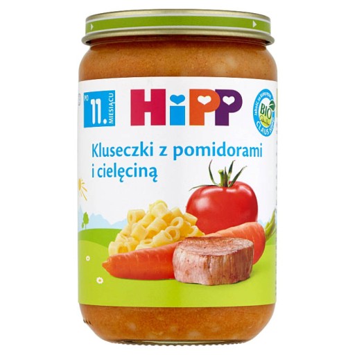 HiPP Halušky s paradajkami a BIO teľacím mäsom, 220g