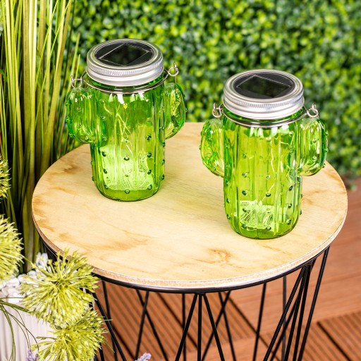 SOLÁRNA LAMPA ZÁHRADNÁ JAR CACTUS GLASS LED