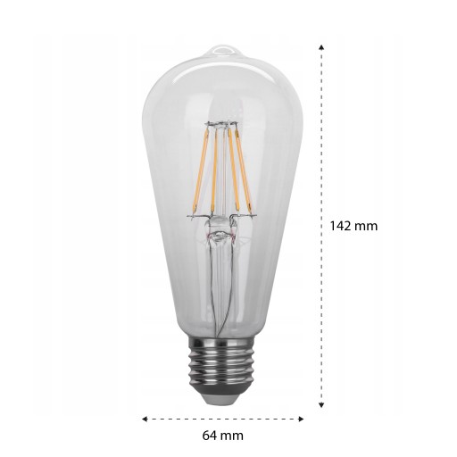E27 LED FILAMENT EDISON RETRO DEKORATÍVNA 6W žiarovka